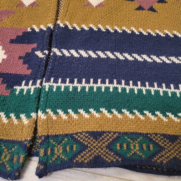 Vtg Ropa DVazquez Southwestern Knit Vest Size L Boho Style Wool Blend - Picture 2 of 7